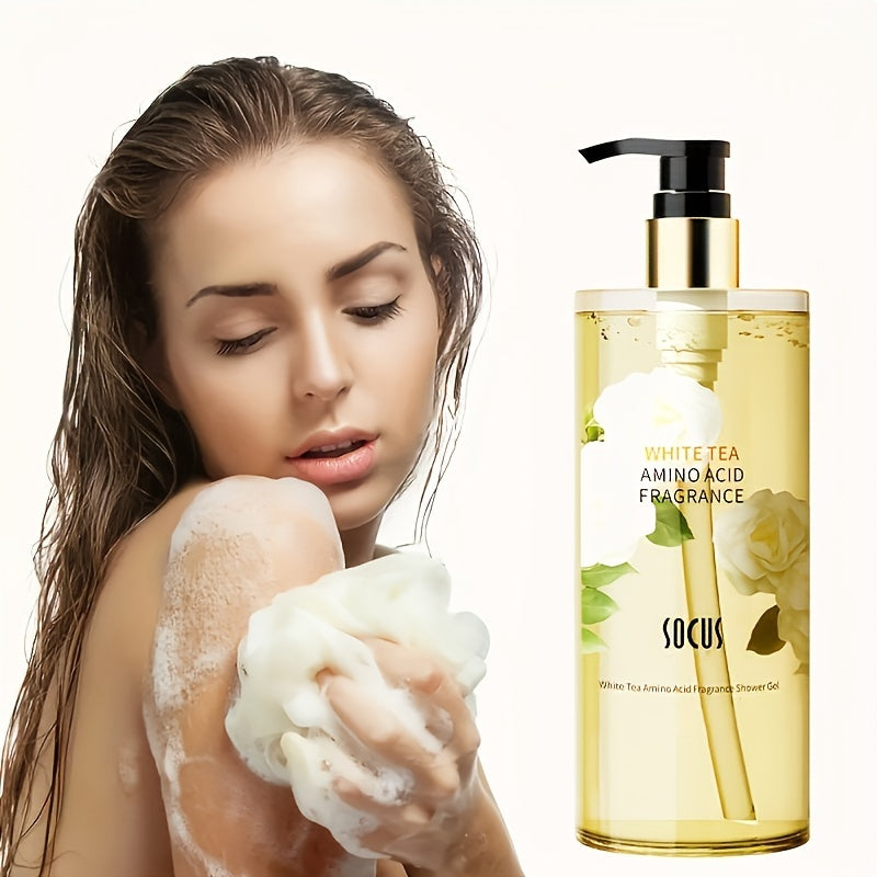 Big Brand Scented Flirting Artifact -6.76oz White Tea Soap Bath Gel, Rich In Foam, Deep Cleaning, Refreshing, Transparent, Moisturizing, Suitable For Dry Oily Skin, Light Beige, Summer - Happy Mother'S Day, Anniversary