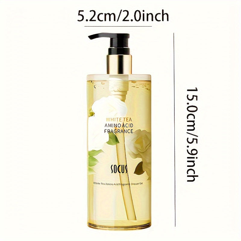 Big Brand Scented Flirting Artifact -6.76oz White Tea Soap Bath Gel, Rich In Foam, Deep Cleaning, Refreshing, Transparent, Moisturizing, Suitable For Dry Oily Skin, Light Beige, Summer - Happy Mother'S Day, Anniversary