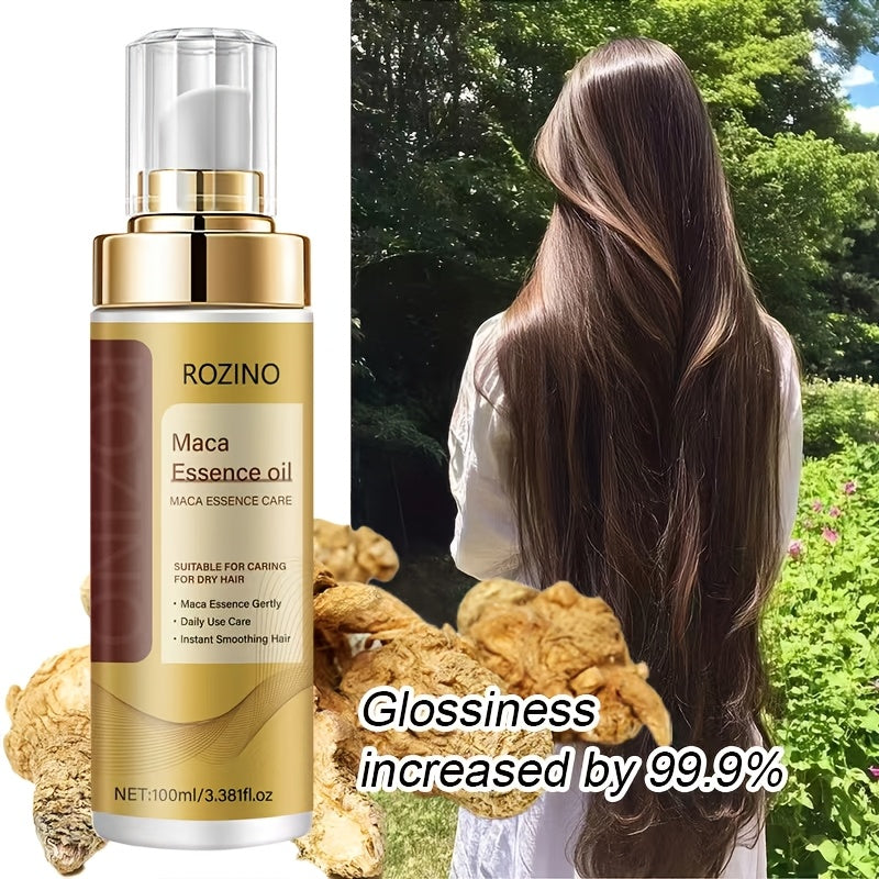 Summer Refreshing Oil-Control Anti-Frizz Natural Maca Intensive Smoothing Leave-In Conditioner Essential Oil Spray 3.38oz, Contains Natural Maca Hair Care Ingredients. with a Refreshing and Easily Absorbed Texture, It Instantly Smooths Frizz
