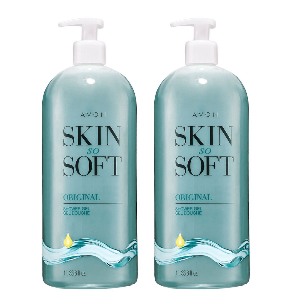 Avon Skin So Soft Original Bonus-Size Shower Gel 33.8 fl. oz. Each (Pack of 2)