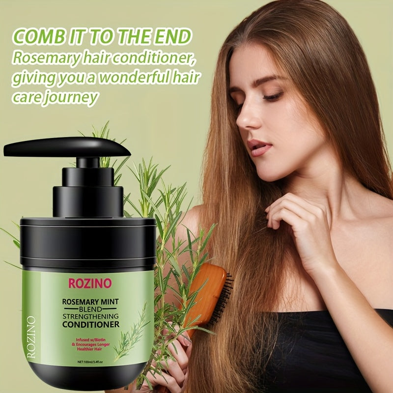 Instant Smoothing 7-in-1 Natural Rosemary Mint Volumizing Fragrance Hair Conditioner, 3.38oz. Contains Rosemary, Mint, and Other Hair-care Ingredients. Provides Instant Softness with Just One Application, Smoothing Dry, Frizzy Hair While Eliminating