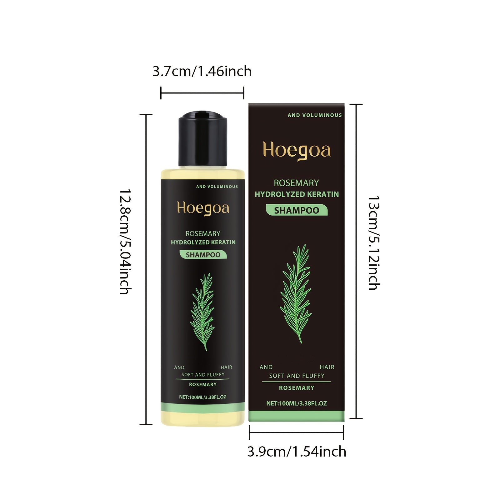 Rosemary thickening shampoo 3 bottles, clean and strengthen fragile and fragile hair, containing rosemary extract and vitamin E, deep cleaning, mild moisturizing and plump herbal essence shampoo, suitable for all hair