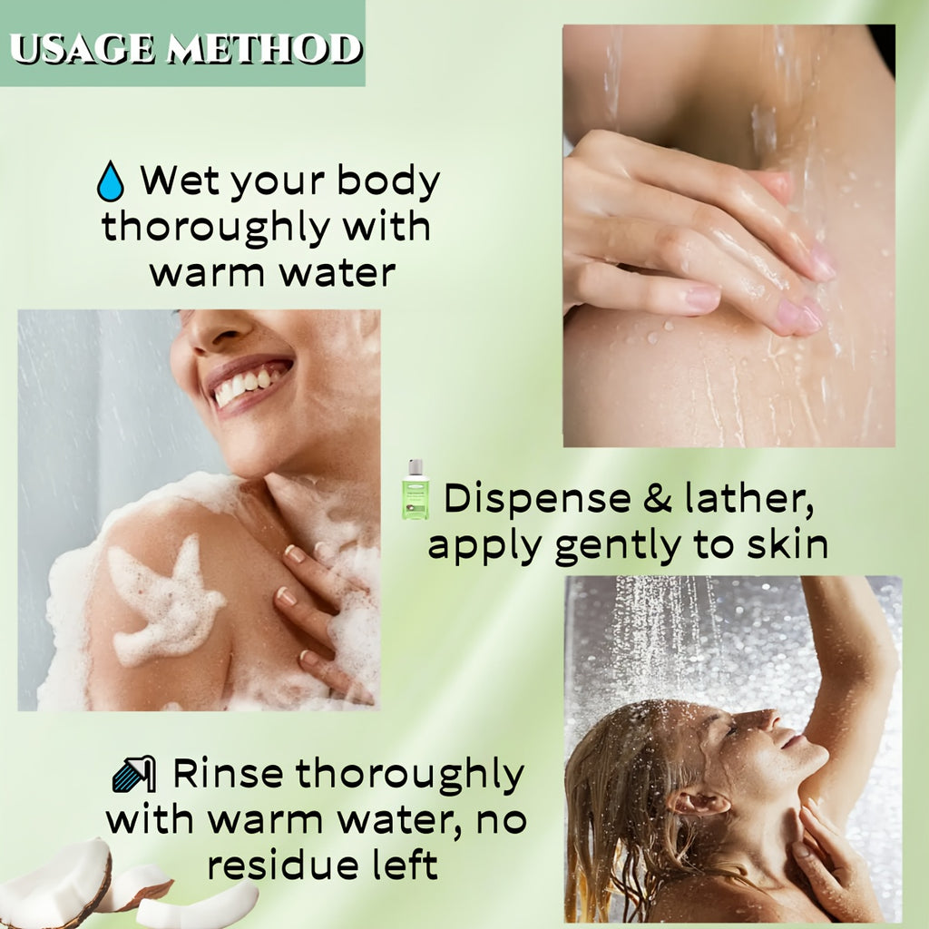 Coconut Oil Brightening And Moisturizing Shower Gel, Deeply Cleanses, Hydrates The Skin, And Leaves a Long-Lasting Fragrance