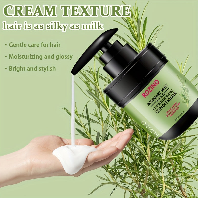 Instant Smoothing 7-in-1 Natural Rosemary Mint Volumizing Fragrance Hair Conditioner, 3.38oz. Contains Rosemary, Mint, and Other Hair-care Ingredients. Provides Instant Softness with Just One Application, Smoothing Dry, Frizzy Hair While Eliminating
