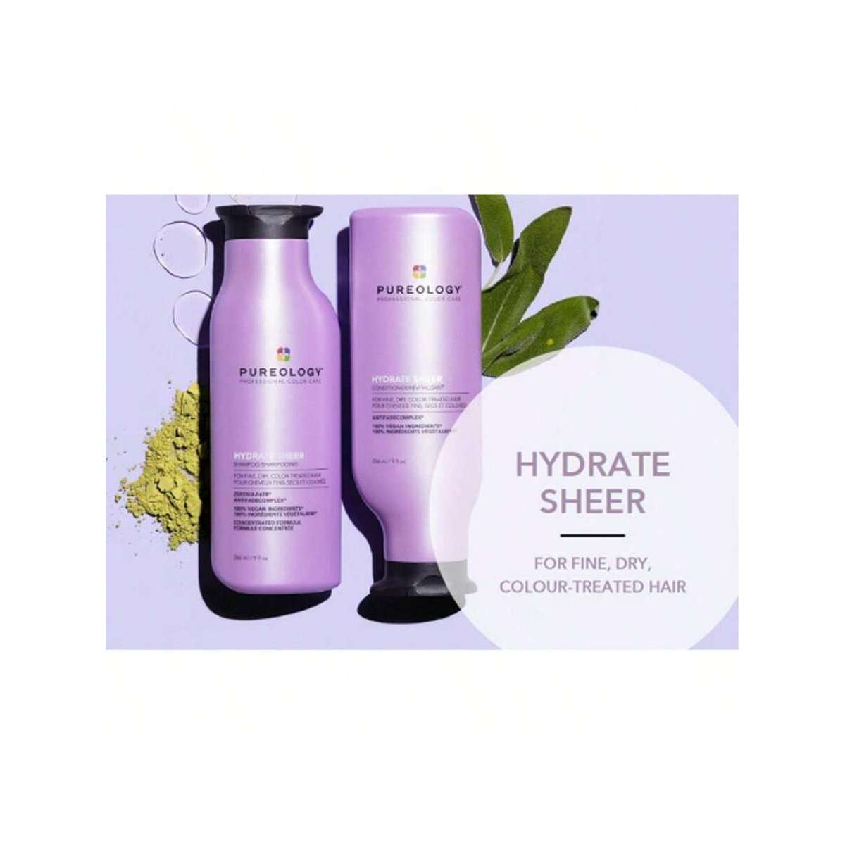 Pureology Hydrate Sheer Conditioner 9oz\u002F266ml Refreshing & Nourishing Formula, Lightweight Conditioning For All Hair Types, Adds Shine And Softness, Perfect For Travel, Ideal For Daily Use, Energizing Mint And Rosemary Scent