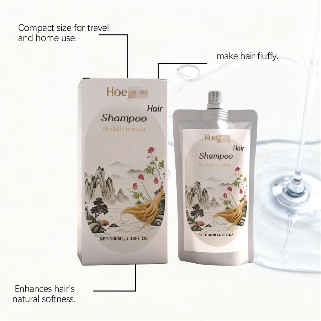 2pcs Ginseng Shampoo, with Sesame Seed Extract, Lemon Fruit Extract, and Astragalus Extract, Provides Moisture, Softness, and Cleanliness, Ideal for Daily Use on Hair, Suitable for Both Men and Women