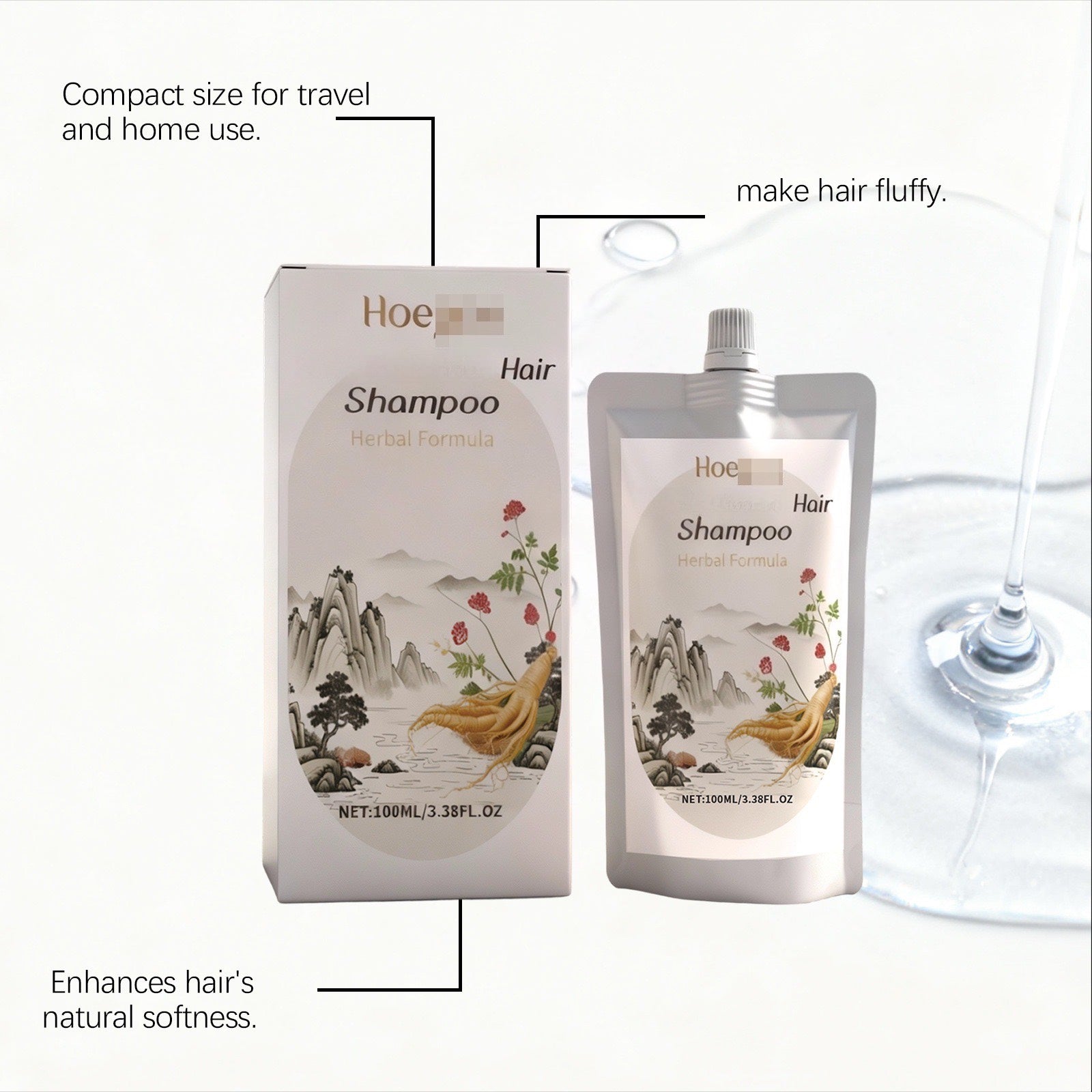 2pcs Ginseng Shampoo, with Sesame Seed Extract, Lemon Fruit Extract, and Astragalus Extract, Provides Moisture, Softness, and Cleanliness, Ideal for Daily Use on Hair, Suitable for Both Men and Women