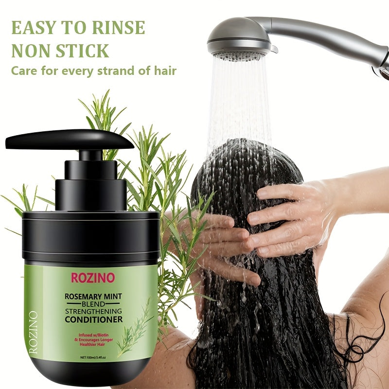 Instant Smoothing 7-in-1 Natural Rosemary Mint Volumizing Fragrance Hair Conditioner, 3.38oz. Contains Rosemary, Mint, and Other Hair-care Ingredients. Provides Instant Softness with Just One Application, Smoothing Dry, Frizzy Hair While Eliminating