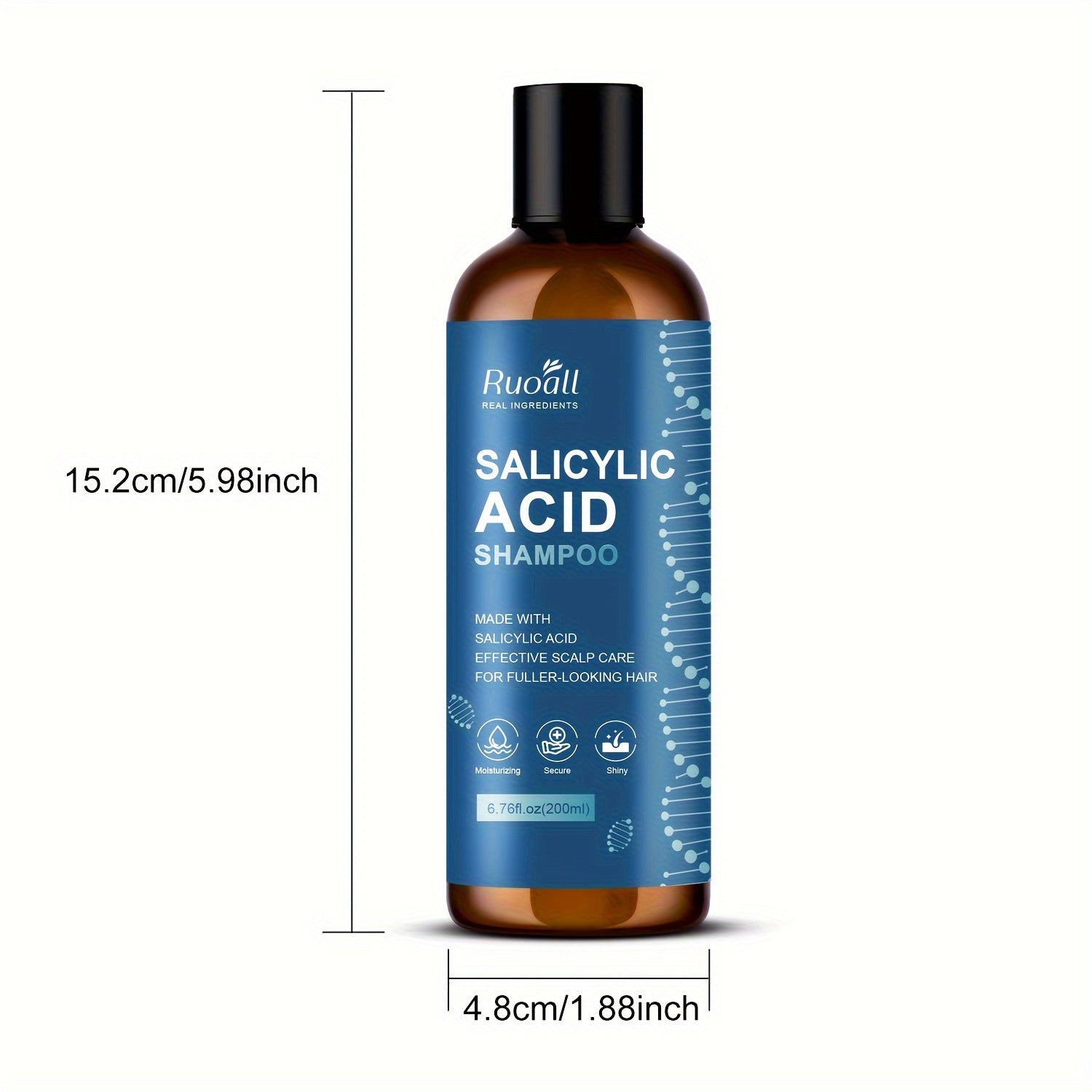 6.76oz Salicylic Acid Shampoo Rich in Salicylic Acid Collagen Foam Gently Cleanses Scalp Hair, Keeps Hair Fresh and Non-greasy, Keeps Hair Hydrated for All Skin Types