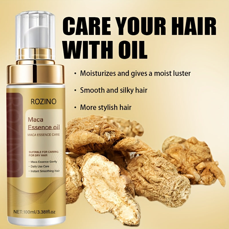Summer Refreshing Oil-Control Anti-Frizz Natural Maca Intensive Smoothing Leave-In Conditioner Essential Oil Spray 3.38oz, Contains Natural Maca Hair Care Ingredients. with a Refreshing and Easily Absorbed Texture, It Instantly Smooths Frizz