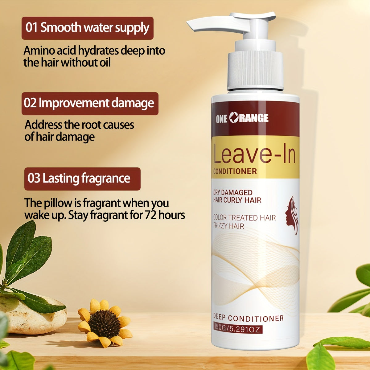150g\u002F5.291oz, Moisturizing Leave-In Conditioner, Moisturizing Nourishing Leave-In Hair Mask: Long-Lasting Hydration, Extended Moisture Retention, Easily Absorbed, Makes Hair Easier to Comb, Provides Long-Lasting Care for Hair.