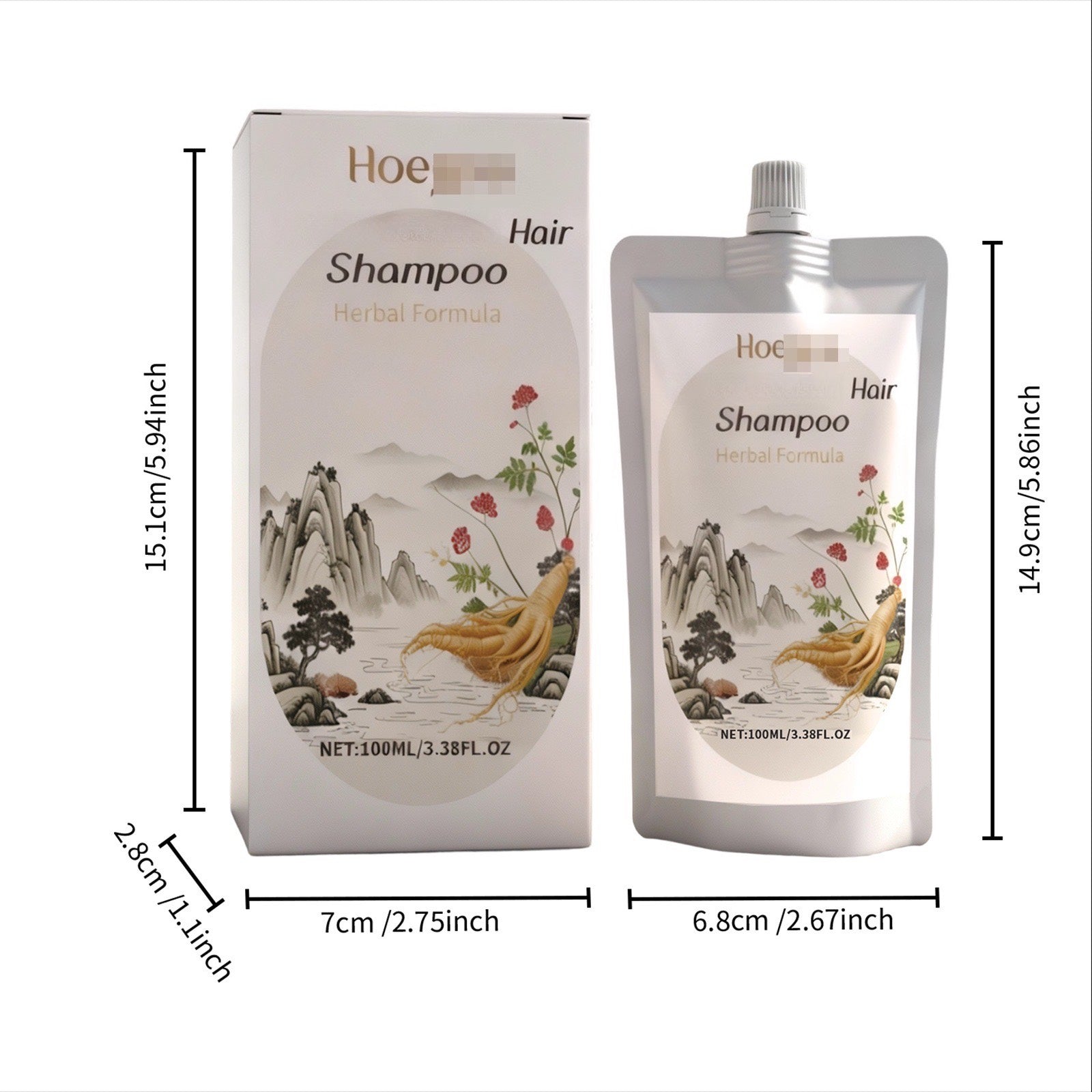 2pcs Ginseng Shampoo, with Sesame Seed Extract, Lemon Fruit Extract, and Astragalus Extract, Provides Moisture, Softness, and Cleanliness, Ideal for Daily Use on Hair, Suitable for Both Men and Women