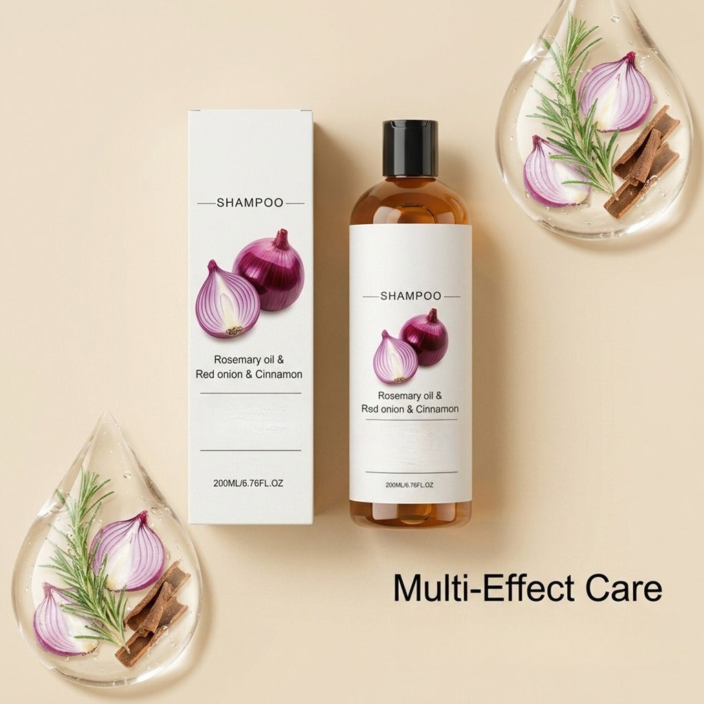 4pcs Red Onion Shampoo, Gentle Cleansing, Refreshing And Nourishing Scalp Care, Long-Lasting Fragrance, Clean, Moisturize, Soften, Dry And Damaged Hair, Make Hair Look Healthy, Soft, Fresh And Fluffy, Mild Formula, And Foam