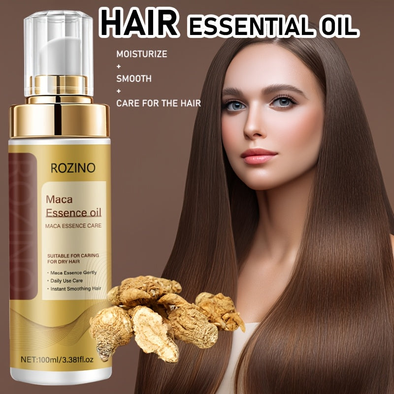 Summer Refreshing Oil-Control Anti-Frizz Natural Maca Intensive Smoothing Leave-In Conditioner Essential Oil Spray 3.38oz, Contains Natural Maca Hair Care Ingredients. with a Refreshing and Easily Absorbed Texture, It Instantly Smooths Frizz