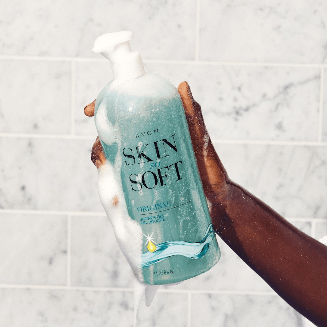 Avon Skin So Soft Original Bonus-Size Shower Gel 33.8 fl. oz. Each (Pack of 2)