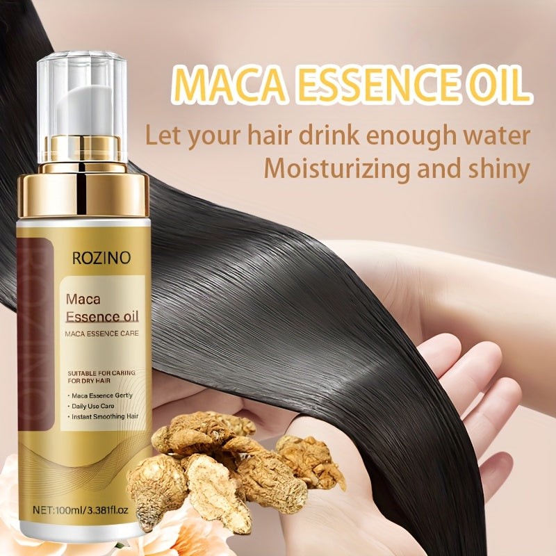 Summer Refreshing Oil-Control Anti-Frizz Natural Maca Intensive Smoothing Leave-In Conditioner Essential Oil Spray 3.38oz, Contains Natural Maca Hair Care Ingredients. with a Refreshing and Easily Absorbed Texture, It Instantly Smooths Frizz