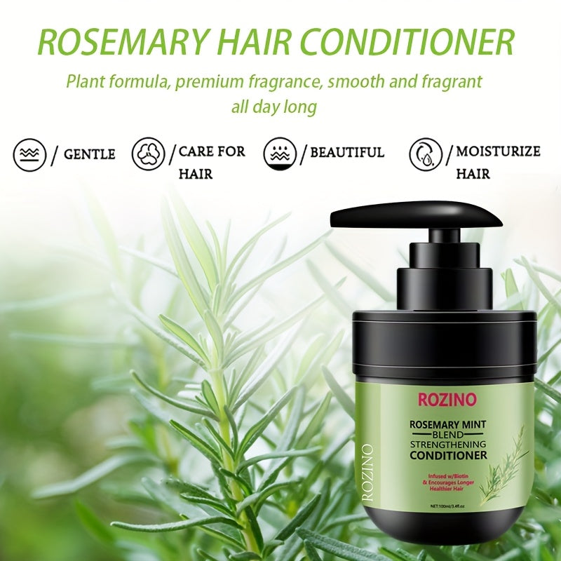 Instant Smoothing 7-in-1 Natural Rosemary Mint Volumizing Fragrance Hair Conditioner, 3.38oz. Contains Rosemary, Mint, and Other Hair-care Ingredients. Provides Instant Softness with Just One Application, Smoothing Dry, Frizzy Hair While Eliminating