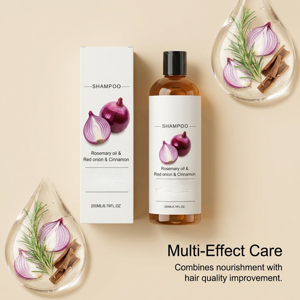 2pcs Premium Red Onion Shampoo, Gentle Cleansing & Hydrating, Refreshing & Nourishing Scalp Care, Long-lasting Fragrance, for Look-Fuller & Shiny Hair, Suitable for All Hair Types