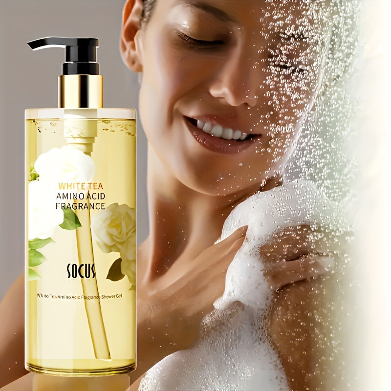 Big Brand Scented Flirting Artifact -6.76oz White Tea Soap Bath Gel, Rich In Foam, Deep Cleaning, Refreshing, Transparent, Moisturizing, Suitable For Dry Oily Skin, Light Beige, Summer - Happy Mother'S Day, Anniversary